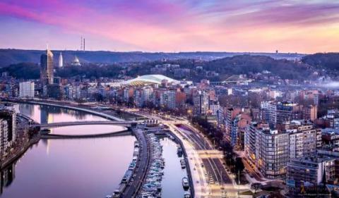 Le cité qui donne lieu a mon Erasmus. Le panorame de Liège au coucher du soleil.