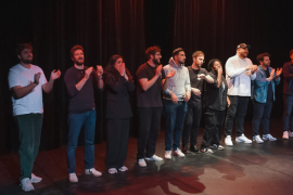 The ten comedians gathered on the stage of the Wallonia-Brussels Center in Paris © E. Meunier - WBI The ten comedians gathered on the stage of the Wallonia-Brussels Center in Paris © E. Meunier - WBI